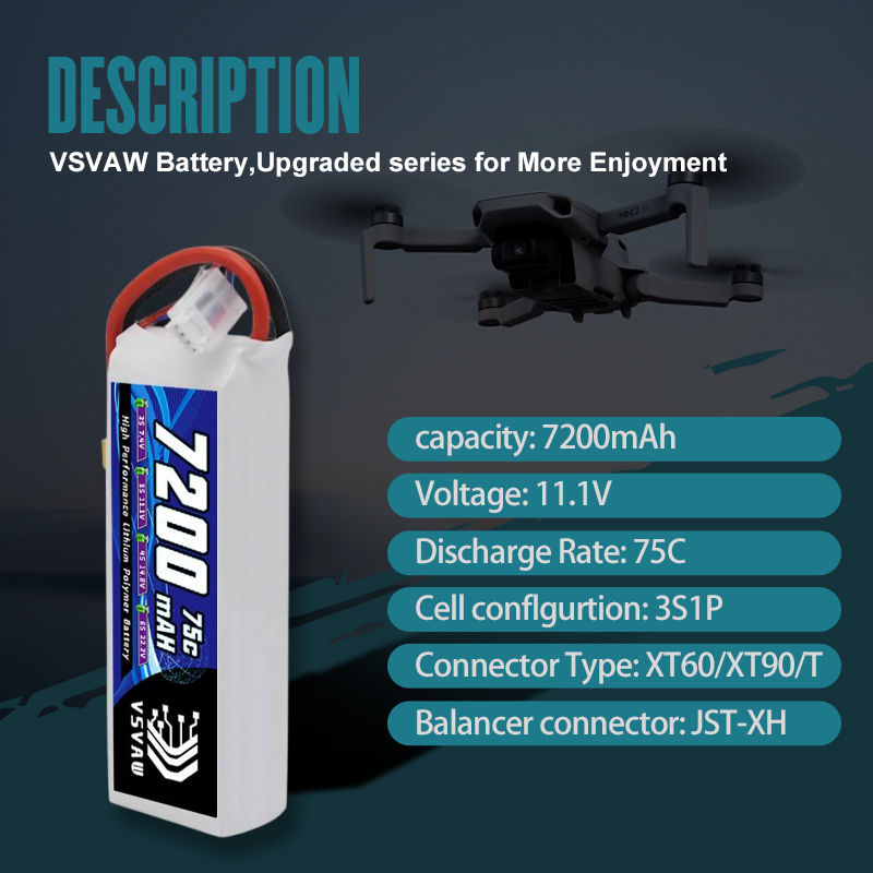 VSVAW 3S Lipo Batteria 11.1V 7 - Drone Battery 3S recensione e prezzo
