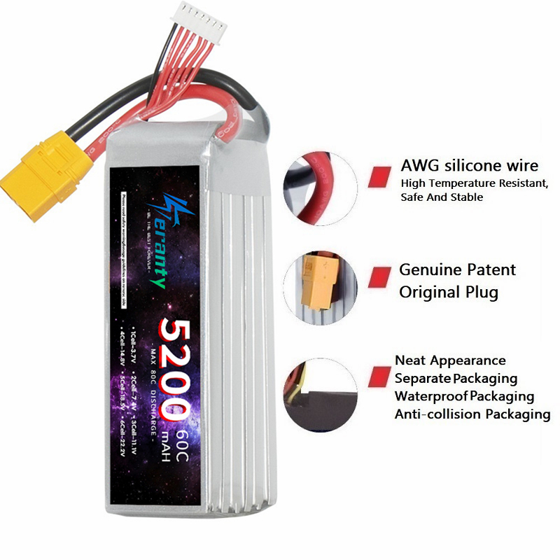TERANTY 6S 5200mAh Lipo batter - Drone Battery 4S recensione e prezzo